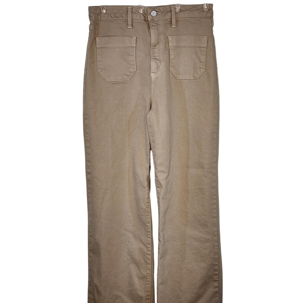 Just Black Denim Wide Leg Utility Pants 28 Tan High Rise Capsule Quiet‎ Luxury